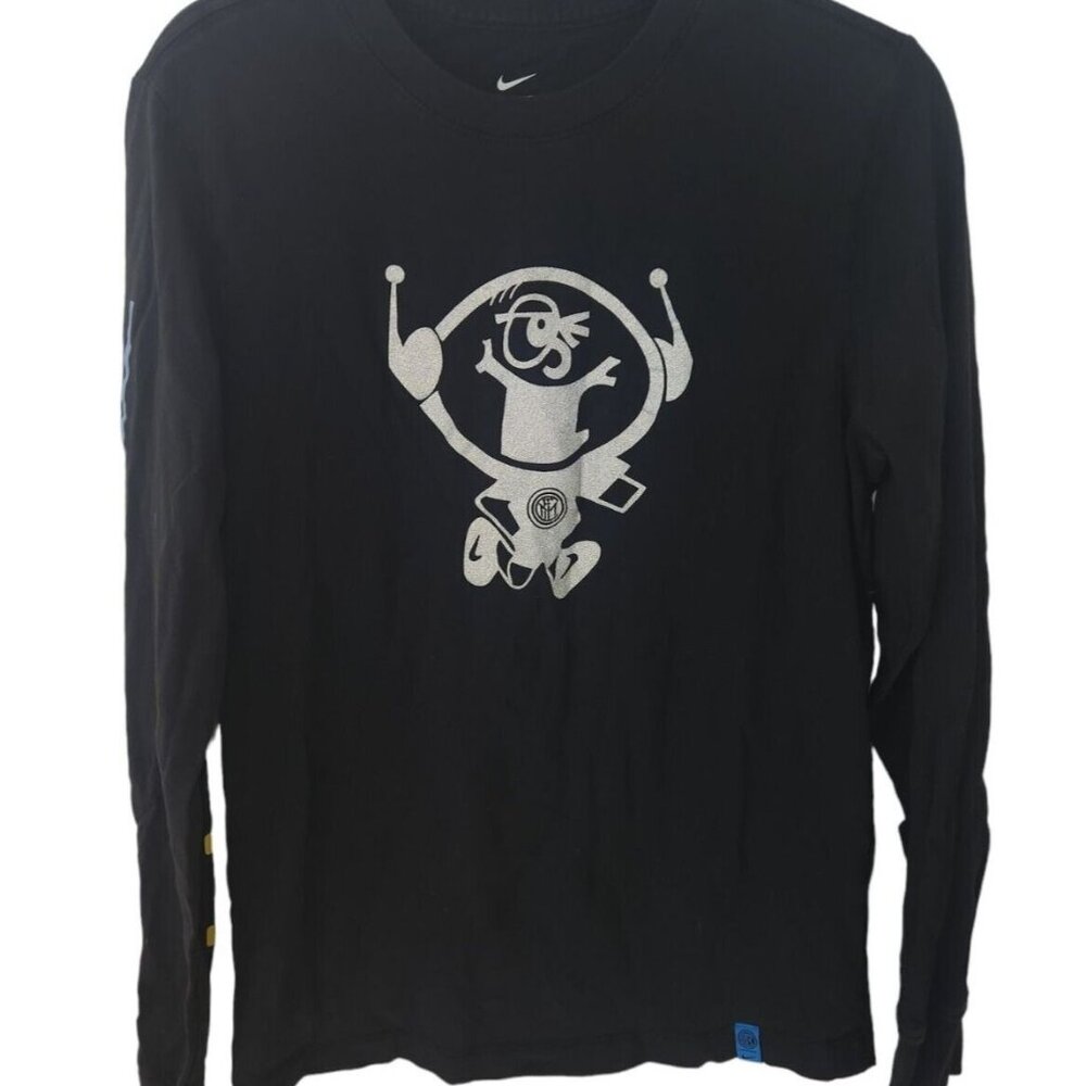Nike Long Sleeve Black T-Shirt  Inter Milano Football Men's Small